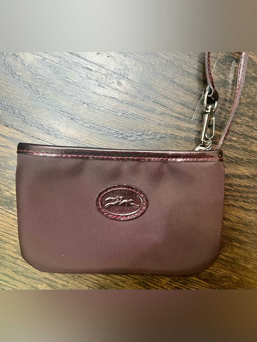 Longchamp Le Pliage Mini Coin Purse / Wristlet Pouch – Burgundy